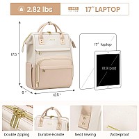 Lovevook Leather Backpack For Women17 Inch Leather Laptop Backpack Womenprofessional Work Backpack Nurse College Teacher Bagw