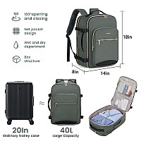 Lovevook 40L Large Travel Backpack For Women Men 17 Inch Carry On Backpack For Traveling On Airplane Personal Item Travel Bag