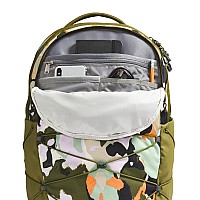 The North Face Womens Borealis Commuter Laptop Backpack Forest Olive Grounded Floral Printforest Olive One Size