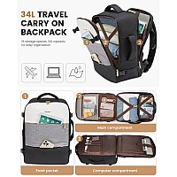 Lovevook Travel Backpack For Women 40L Travel Back Pack Carry On Backpack For Airplanes Tsa Personal Item Backpack Fits 156