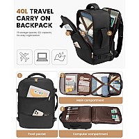 Lovevook Travel Backpack For Women 47L Travel Back Pack Carry On Backpack For Airplanes Tsa Personal Item Backpacks Fits 173