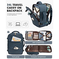 Lovevook Travel Backpack For Women 40L Travel Back Pack Carry On Backpack For Airplanes Tsa Personal Item Backpacks Fits 156