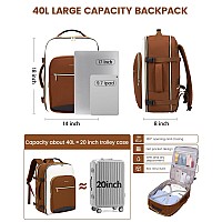 Lovevook 40L Travel Backpack For Women Men Large Carry On Backpack For Airplanes With 3 Packing Cubes Tsa Personal Item Trav