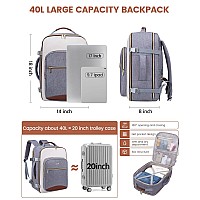 Lovevook 40L Carry On Backpack For Women Men With 3 Packing Cubes Large Travel Backpack For Airplanes Tsa Personal Item Trav