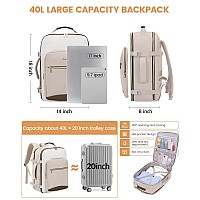 Lovevook 40L Carry On Backpack For Women Men With 3 Packing Cubes Large Travel Backpack For Airplanes Tsa Personal Item Trav