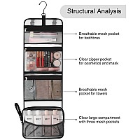 Relavel Travel Hanging Toiletry Bag For Men Women Travel Kit Shaving Bag Waterproof Large Makeup Bag Wash Bag Makeup Organizer C