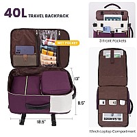 Lovevook Travel Backpack Carry On Backpack For Women 40L Flight Approved Personal Item Backpack Large Water Resistant Luggage