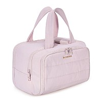 Bagsmart Travel Toiletry Bag Lightweight Large Wideopen Travel Bag For Women Puffy Cosmetic Makeup Bag Organizer With Handle