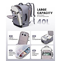 Lovevook Large Travel Backpack For Women Tsa Carry On Backpack For Airplanes 40L Personal Item Travel Bag For Women Fits 17 L