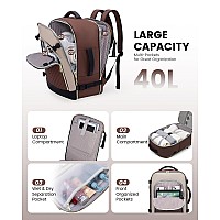 Lovevook Large Travel Backpack For Women Tsa Carry On Backpack For Airplanes 40L Personal Item Travel Bag For Women Fits 17 L