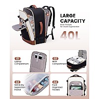 Lovevook Large Travel Backpack For Women Tsa Carry On Backpack For Airplanes 40L Personal Item Travel Bag For Women Fits 17 L