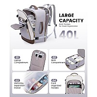 Lovevook Large Travel Backpack For Women Tsa Carry On Backpack For Airplanes 40L Personal Item Travel Bag For Women Fits 17 L