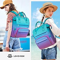 Lovevook Gradient Laptop Backpack For Women156 Inch Work Computer Bakcpack Purse Laptop Bag With Antitheft Pocketwaterproof