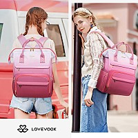 Lovevook Gradient Laptop Backpack For Women156 Inch Work Computer Bakcpack Purse Laptop Bag With Antitheft Pocketwaterproof