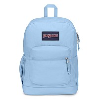 Jansport Cross Town Plus Backpack Large Main Compartment Side Water Bottle Pocket 15Inch Padded Laptop Sleeve Blue Dusk