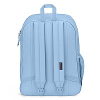 Jansport Cross Town Plus Backpack Large Main Compartment Side Water Bottle Pocket 15Inch Padded Laptop Sleeve Blue Dusk