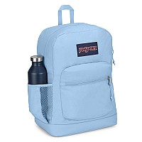 Jansport Cross Town Plus Backpack Large Main Compartment Side Water Bottle Pocket 15Inch Padded Laptop Sleeve Blue Dusk