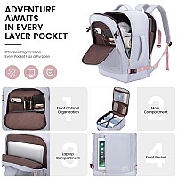 Lovevook Travel Backpack For Women Men 45L Carry On Backpack Personal Item Bag With 3 Packing Cubes Business Weekender Over