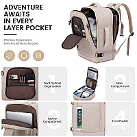 Lovevook Travel Backpack For Women Men 45L Carry On Backpack Personal Item Bag With 3 Packing Cubes Business Weekender Over