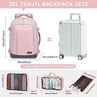 Lovevook Travel Backpack For Women Men 40L Carry On Backpack Personal Item Bag With 3 Packing Cubes Business Weekender Over