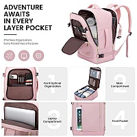 Lovevook Travel Backpack For Women Men 45L Carry On Backpack Personal Item Bag With 3 Packing Cubes Business Weekender Over