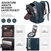 Lovevook Travel Backpack For Women Men 45L Carry On Backpack Personal Item Bag With 3 Packing Cubes Business Weekender Over