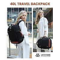 Lovevook Carry On Travel Backpack For Women Men Flight Approved 40L Personal Item Backpack For Airplanes Business Weekender Ov