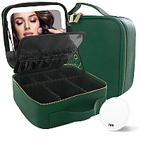 Momira Travel Makeup Bag Cosmetic Bag Makeup Organizer Bag With Lighted Mirror Adjustable Brightness In 3 Color Scenarios Wate