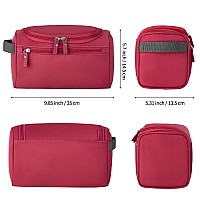 Haoguagua Hanging Travel Toiletry Bag Dopp Kit Shaving Wash Bag For Men Cosmetic Makeup Organizer For Women Red