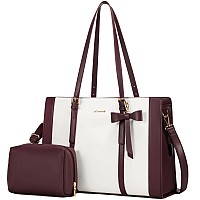 Lovevook Laptop Bag For Women Large Capacity Work Tote Bag Fashion Shoulder Bag With Clutch Purse 156Inch Computer Business