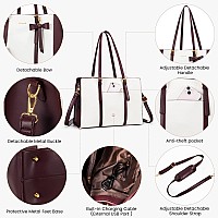 Lovevook Laptop Bag For Women Large Capacity Work Tote Bag Fashion Shoulder Bag With Clutch Purse 156Inch Computer Business