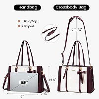 Lovevook Laptop Bag For Women Large Capacity Work Tote Bag Fashion Shoulder Bag With Clutch Purse 156Inch Computer Business