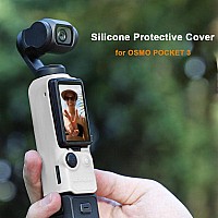 Silicone Sleeve Cover For Dji Osmo Pocket 3 Antislip Protective Skin For Handheld Gimbal Camera Accessories Greywhite