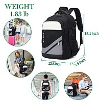 Fengdong Large Laptop Backpack 173 Inch Travel College Backpack Waterproof Bookbag For Men Women Business Backpack With Usb C