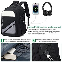 Fengdong Large Laptop Backpack 173 Inch Travel College Backpack Waterproof Bookbag For Men Women Business Backpack With Usb C