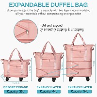 Voowo Rolling Duffle Bag With Wheels Expandable Foldable Duffel Bag With Wheels For Travel Rolling Luggage Carry On Duffel Bag