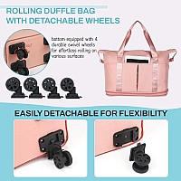 Voowo Rolling Duffle Bag With Wheels Expandable Foldable Duffel Bag With Wheels For Travel Rolling Luggage Carry On Duffel Bag