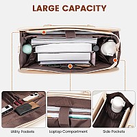 Lovevook Laptop Bag For Women Canvas Laptop Tote Bag Large Capacity Work Bags Computer Bag Briefcase Lightweight Handbag Shoulde