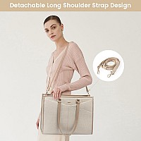 Lovevook Laptop Bag For Women 156 Inch Laptop Tote Work Teacher Bags Cancas Computer Shoulder Bagcanvasapricot Beige