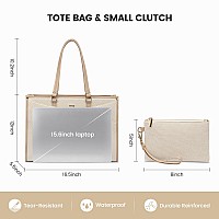 Lovevook Laptop Bag For Women 156 Inch Laptop Tote Work Teacher Bags Cancas Computer Shoulder Bagcanvasapricot Beige