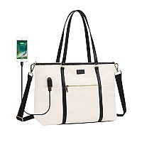 Laptop Tote Bag For Women 173 Inch Laptop Bag Canvas Teacher Bag Work Bag With Usb Charging Port Large Computer Tote Bag Handba