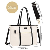 Laptop Tote Bag For Women 173 Inch Laptop Bag Canvas Teacher Bag Work Bag With Usb Charging Port Large Computer Tote Bag Handba