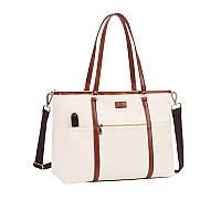 Laptop Tote Bag For Women 173 Inch Laptop Bag Canvas Teacher Bag Work Bag With Usb Charging Port Large Computer Tote Bag Handba