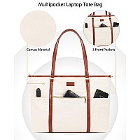 Laptop Tote Bag For Women 173 Inch Laptop Bag Canvas Teacher Bag Work Bag With Usb Charging Port Large Computer Tote Bag Handba