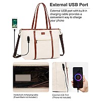 Laptop Tote Bag For Women 173 Inch Laptop Bag Canvas Teacher Bag Work Bag With Usb Charging Port Large Computer Tote Bag Handba