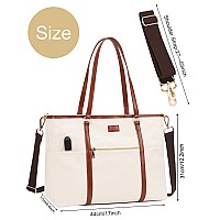 Laptop Tote Bag For Women 173 Inch Laptop Bag Canvas Teacher Bag Work Bag With Usb Charging Port Large Computer Tote Bag Handba