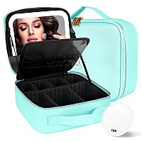 Momira Travel Makeup Bag Cosmetic Bag Makeup Organizer Bag With Lighted Mirror Adjustable Brightness In 3 Color Scenarios Wate