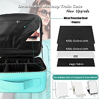 Momira Travel Makeup Bag Cosmetic Bag Makeup Organizer Bag With Lighted Mirror Adjustable Brightness In 3 Color Scenarios Wate