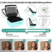 Momira Travel Makeup Bag Cosmetic Bag Makeup Organizer Bag With Lighted Mirror Adjustable Brightness In 3 Color Scenarios Wate