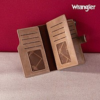 Wrangler Wallet For Women Bifold Card Holder With Zipper Pocket Ladies Clutch Purse With Id Window Gifts For Women Men